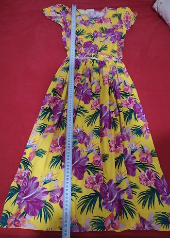 Sarı Çiçekli Bohem Kız Elbisesi - Görsel 7