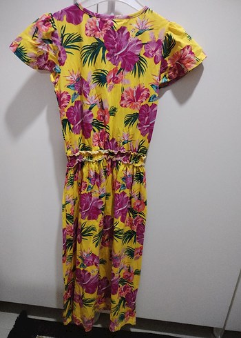 Sarı Çiçekli Bohem Kız Elbisesi - Görsel 5