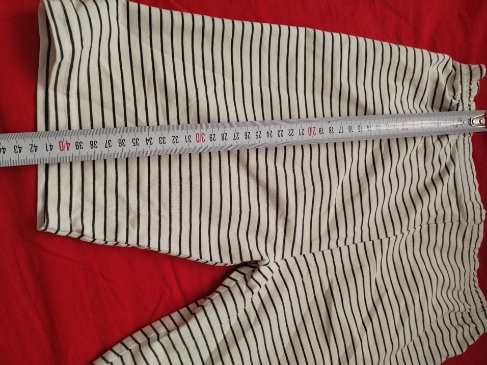 Çizgili Beyaz Mini Şort - Görsel 4