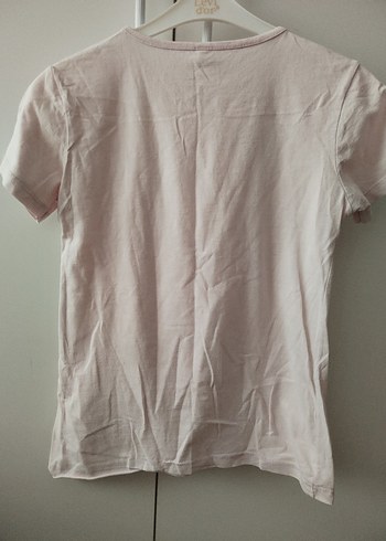 Kız Çocuk Pembe Baskılı Kısa Kollu Tişört - Görsel 3