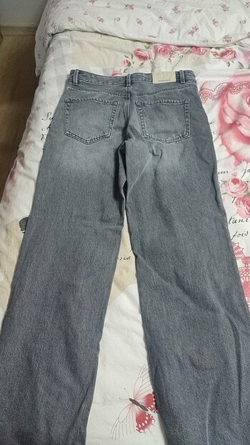 38 Beden Stradivarius Gri Straight Jean D92