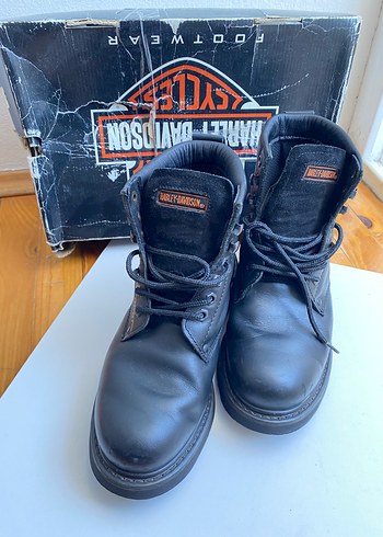 Harley Davidson Siyah Deri Biker Botlar