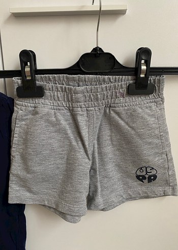 Gri Baskılı Erkek Bebek Şortlu Tişört Takımı - Görsel 3