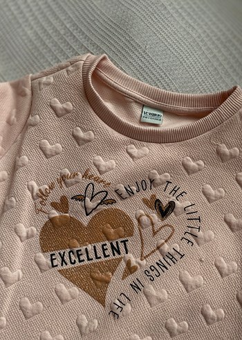 Kız Çocuk Pembe Nakışlı Sweatshirt - Görsel 3