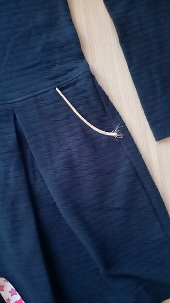 H&M Lacivert pileli kışlık elbise