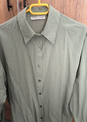 Düğmeli, Uzun Kollu, Keten Kadın Gömlek - Görsel 6