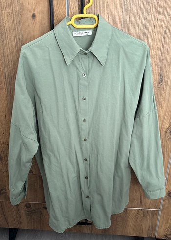 Düğmeli, Uzun Kollu, Keten Kadın Gömlek - Görsel 4