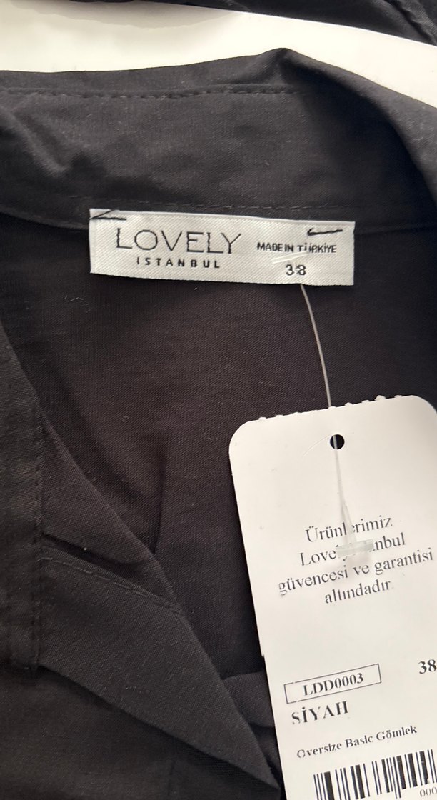 Siyah Kısa Kollu Pamuklu Gömlek - Görsel 3