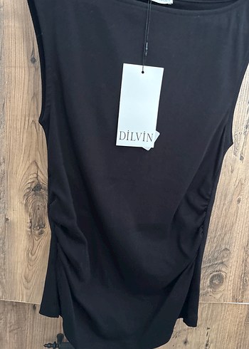 Dilvin Siyah Kolsuz Mini Keten Atlet - Görsel 3