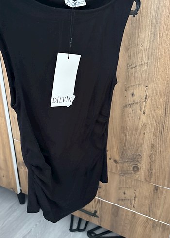 Dilvin Siyah Kolsuz Mini Keten Atlet - Görsel 6