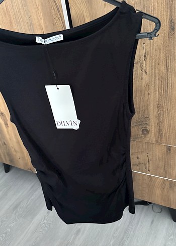 Dilvin Siyah Kolsuz Mini Keten Atlet - Görsel 10