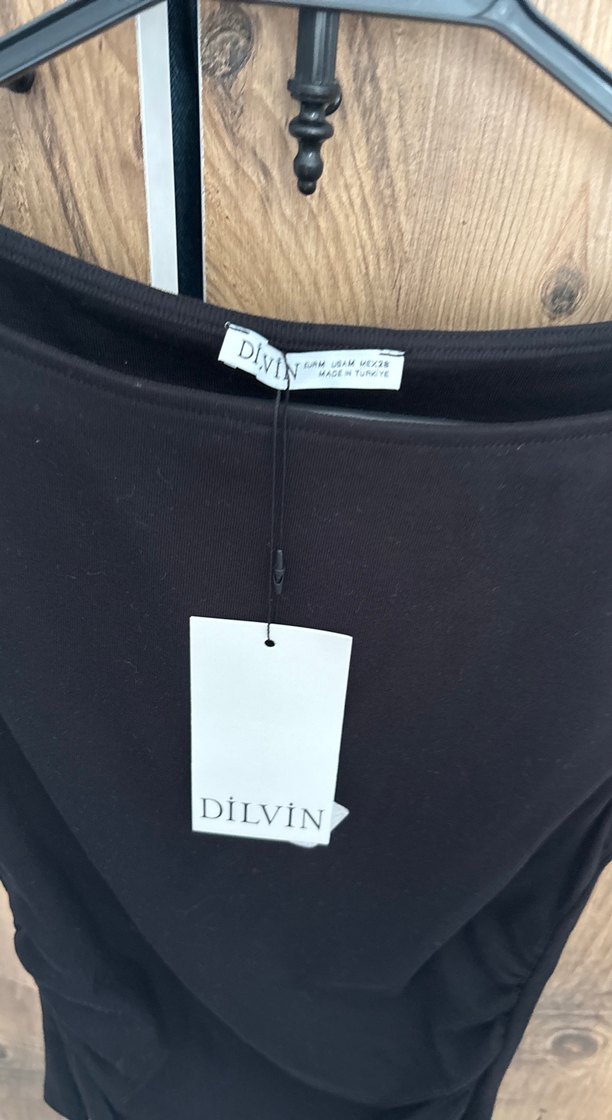 Dilvin Siyah Kolsuz Mini Keten Atlet - Görsel 4