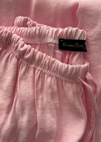 Düğmeli Pembe Keten Kadın Mini Pantolon - Görsel 6