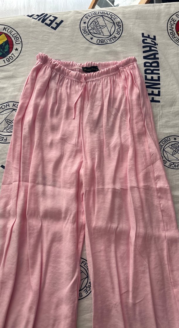 Düğmeli Pembe Keten Kadın Mini Pantolon - Görsel 2