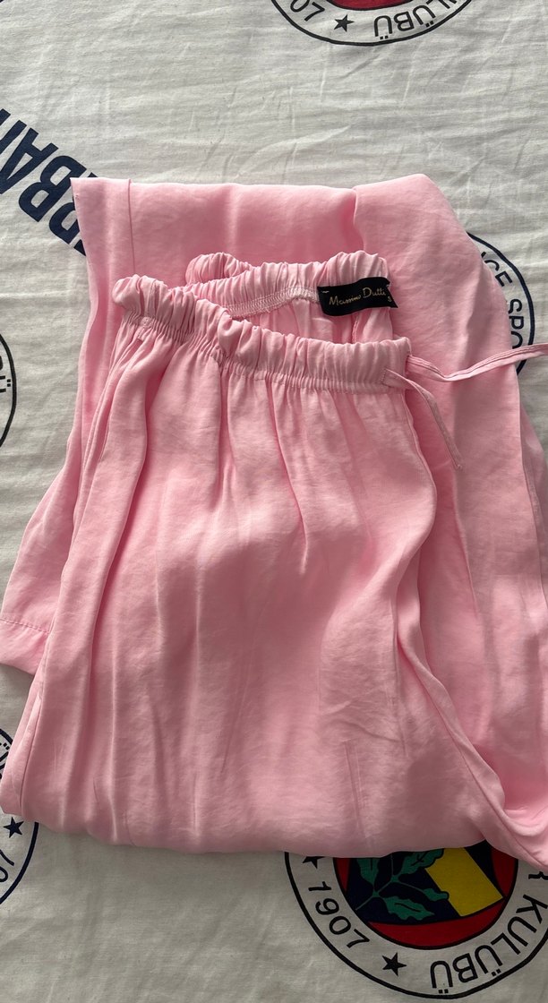 Düğmeli Pembe Keten Kadın Mini Pantolon - Görsel 4