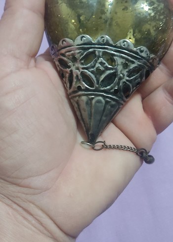 Vintage Altın Renkli Kalp Kolye - Görsel 4