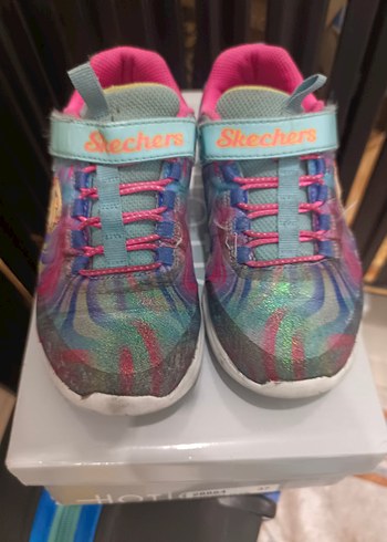 30 Beden çeşitli Renk Skechers Kız Çocuk Renkli Bağcıklı Spor Ayakkabı