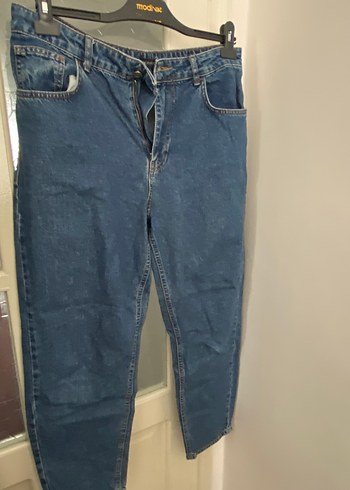 Kadın Mavi Bol Kesim Midi Kot Pantolon