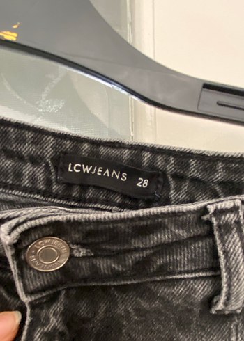 l Beden Gri Bel Bantlı Kadın Denim Pantolon