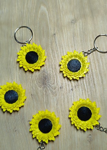 Sarı Püsküllü Ayçiçeği Anahtarlık - Görsel 3