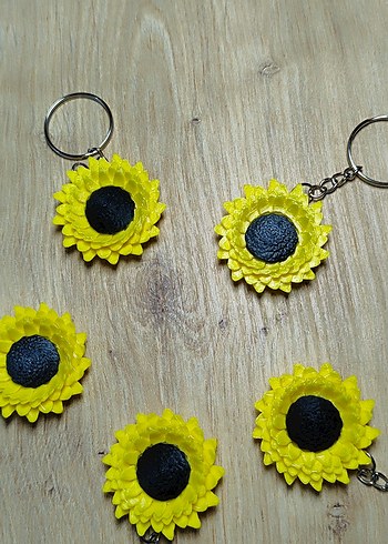Sarı Püsküllü Ayçiçeği Anahtarlık - Görsel 2