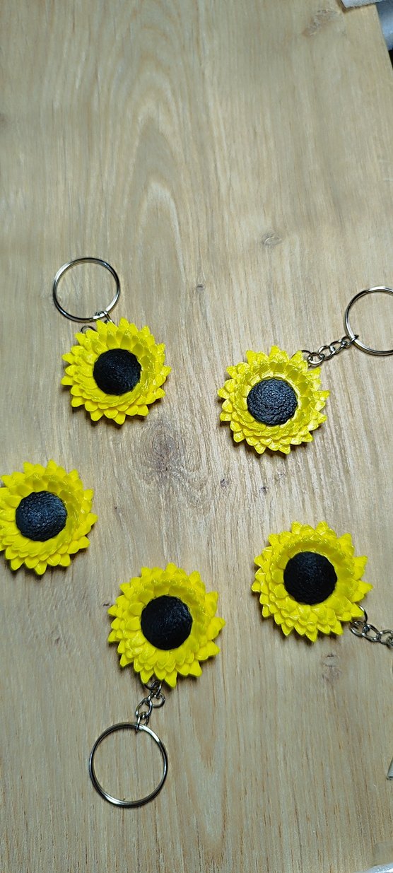 Sarı Püsküllü Ayçiçeği Anahtarlık - Görsel 3