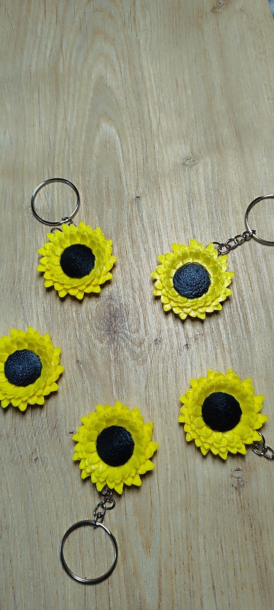Sarı Püsküllü Ayçiçeği Anahtarlık - Görsel 2