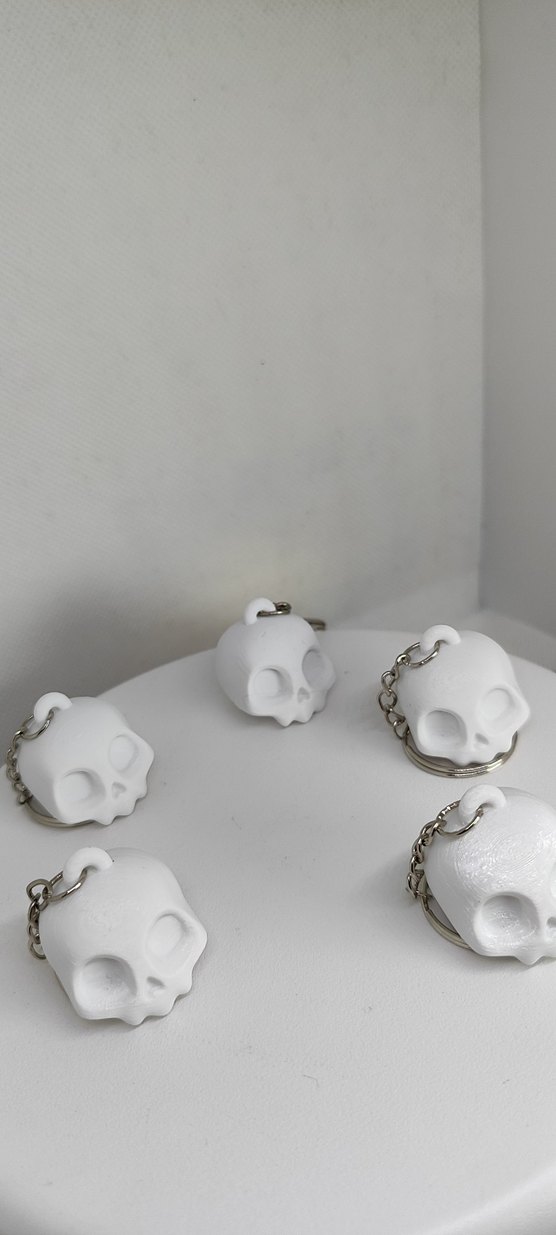 Beyaz Kafatası Anahtarlık Rock Punk - Görsel 4