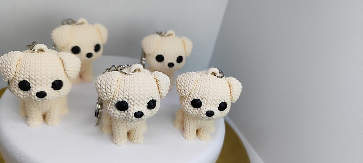 Beyaz Örgü Kadın Anahtarlık - Görsel 2