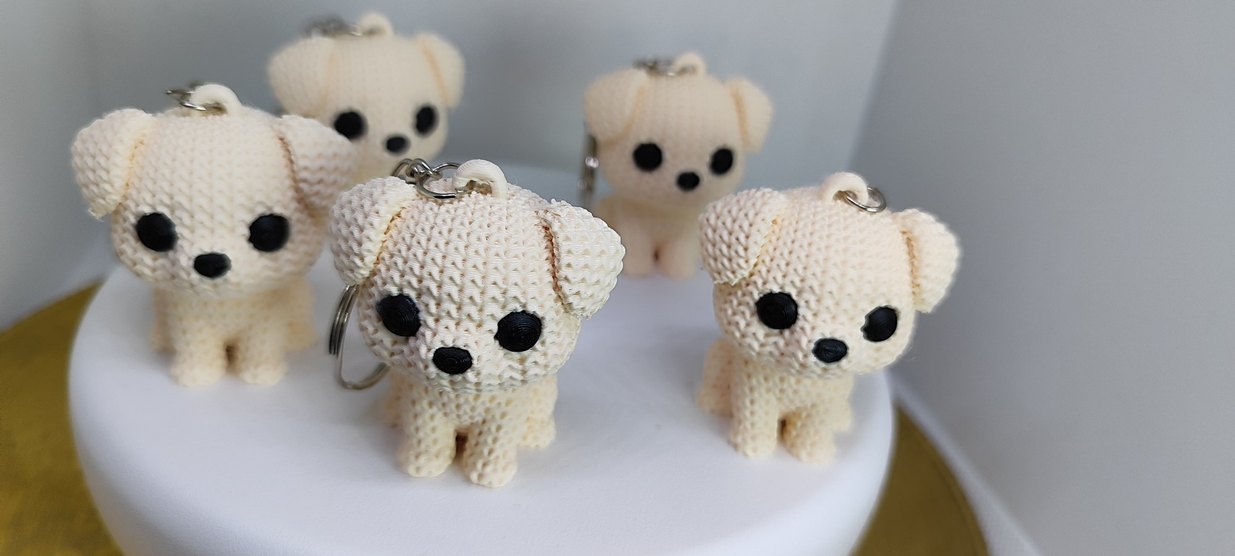 Beyaz Örgü Kadın Anahtarlık - Görsel 4