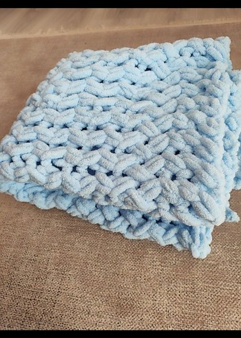 mavi Örgü Çocuk Battaniyesi - Görsel 3