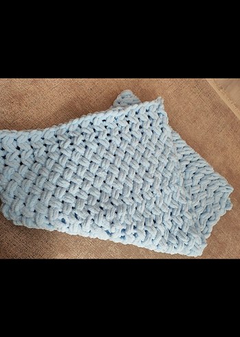 mavi Örgü Çocuk Battaniyesi - Görsel 2