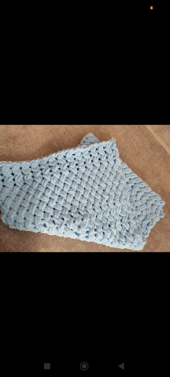 mavi Örgü Çocuk Battaniyesi - Görsel 2