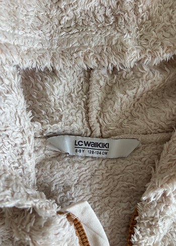 LC Waikiki LCW Kız Kapüşonlu Bej Peluş Sweatshirt