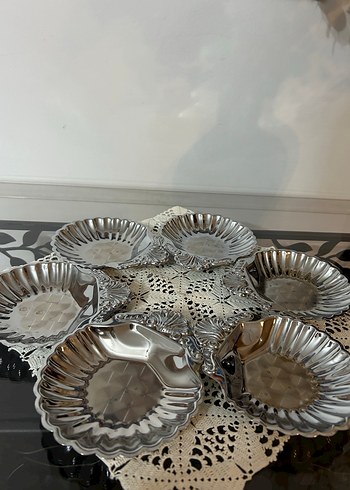 Bohem Gri Soyut Desenli Tabak Seti - Görsel 2