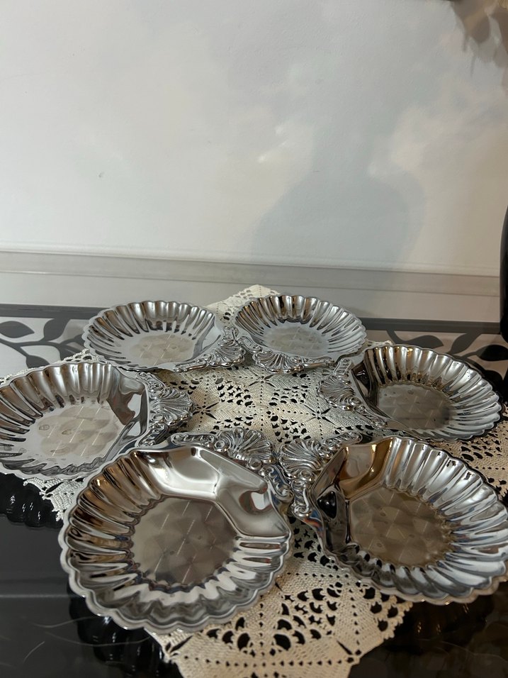 Bohem Gri Soyut Desenli Tabak Seti - Görsel 2