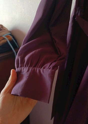 Uzun Mor Salaş Kadın Elbise - Görsel 4