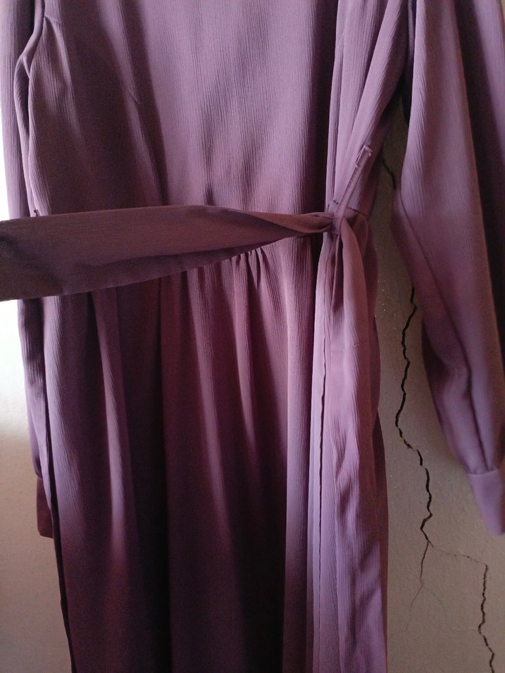 Uzun Mor Salaş Kadın Elbise - Görsel 3