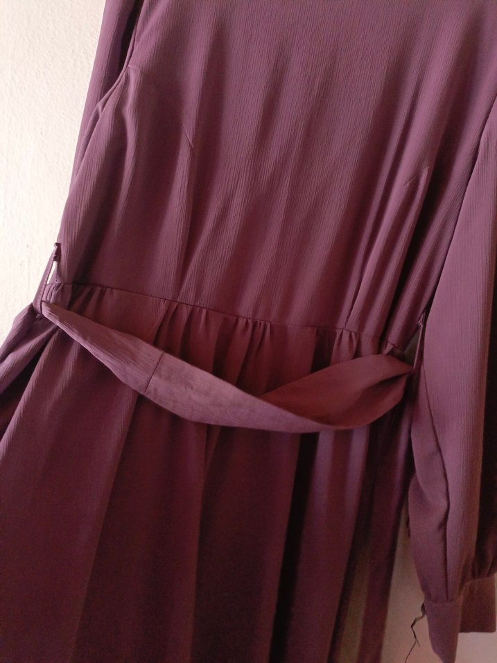 Uzun Mor Salaş Kadın Elbise - Görsel 5