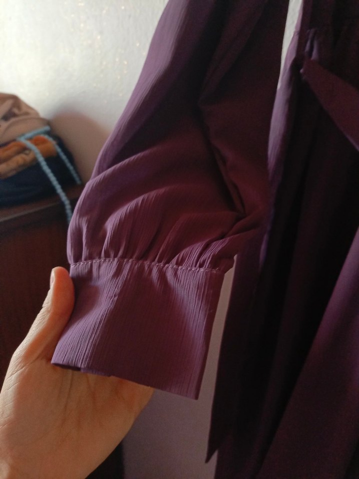 Uzun Mor Salaş Kadın Elbise - Görsel 4