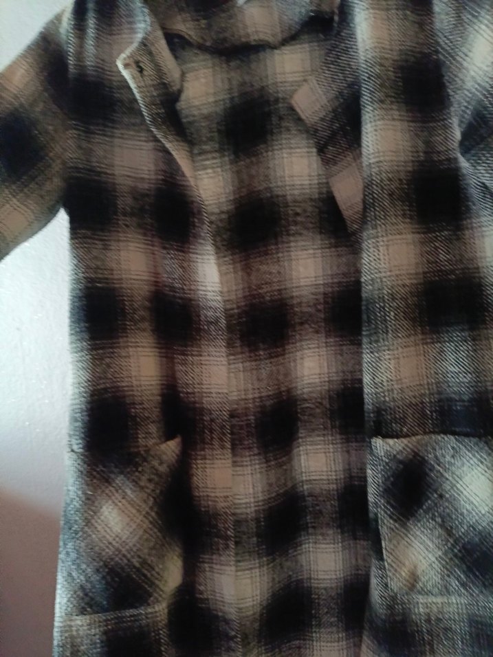 Düğmeli Kareli Midi Kadın Kaban - Görsel 3