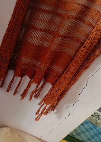 Bohem Uzun Kahverengi Örgü Hırka - Görsel 4