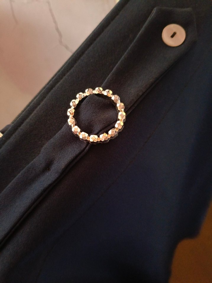 Lacivert Uzun Drapeli Kadın Etek - Görsel 4