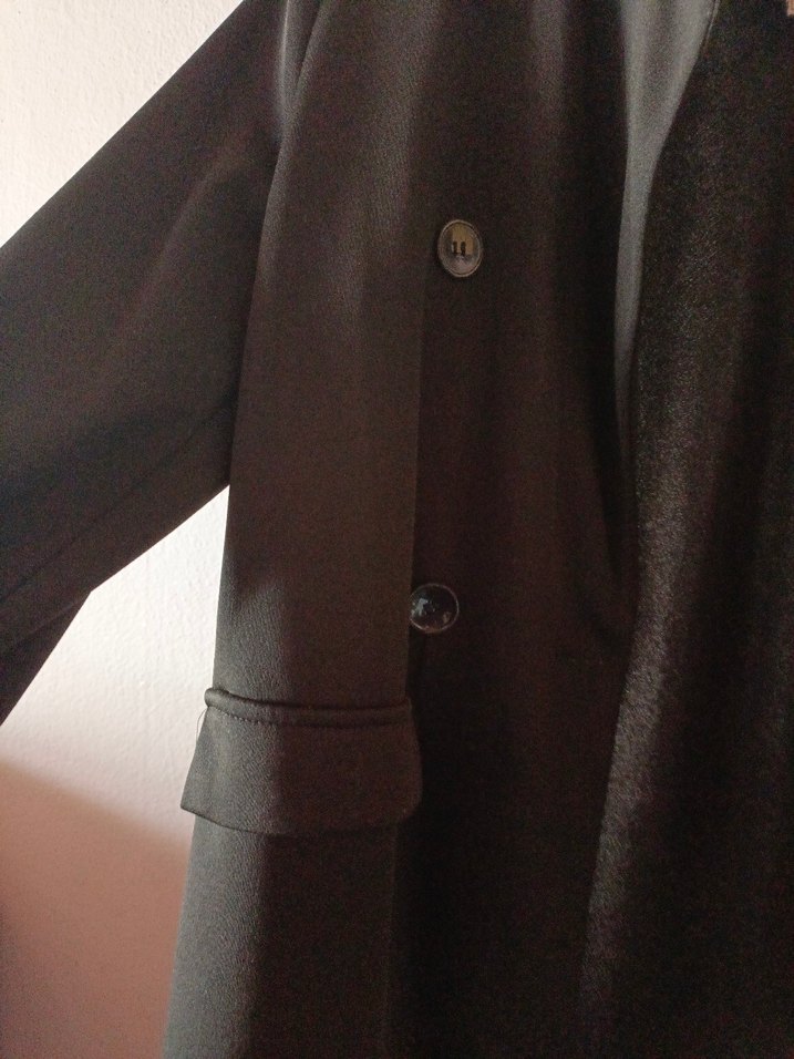 Siyah Uzun Kadın Blazer Ceket - Görsel 3