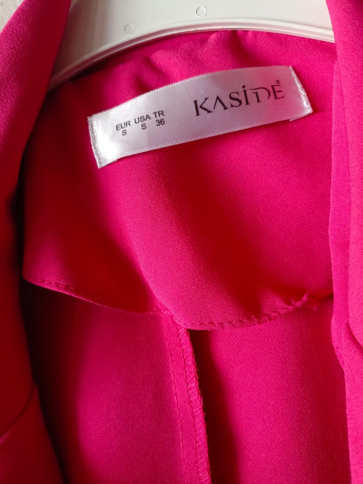 Pembe Kadın Midi Blazer Ceket - Görsel 3