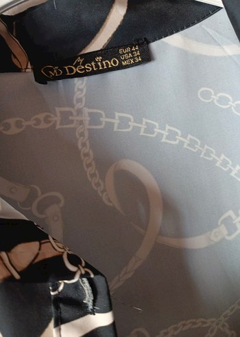 Zincir Detaylı Uzun Kahverengi Kadın gömlek - Görsel 3