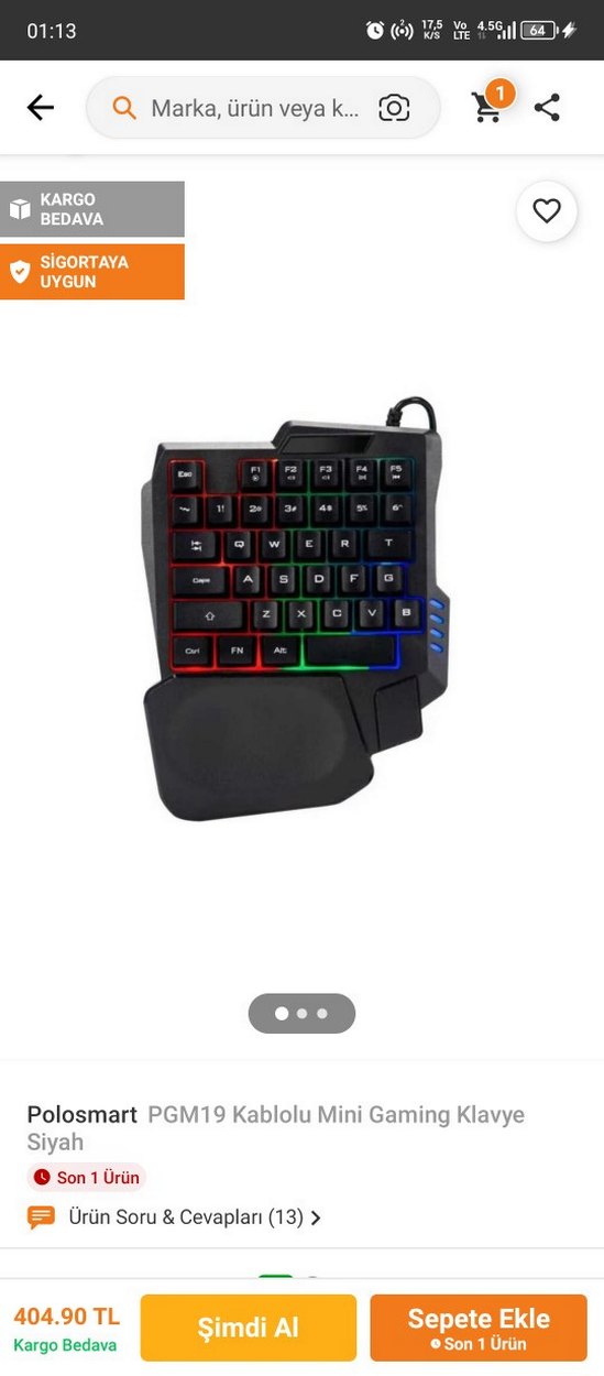 polosmart PGM19 Çok Renkli Mini Oyun Klavyesi - Görsel 2