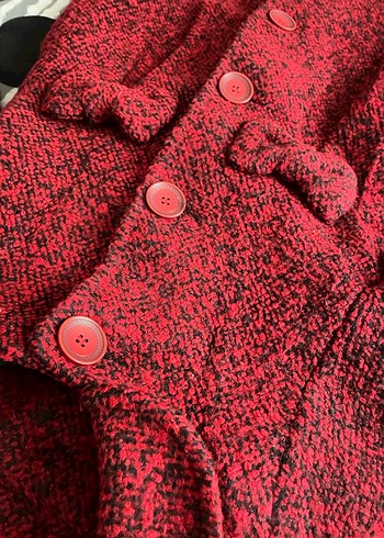 Bordo Düğmeli Kız Çocuk Klasik Kaban - Görsel 4