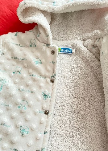 Kapüşonlu Baskılı Bebek Montu - Görsel 4