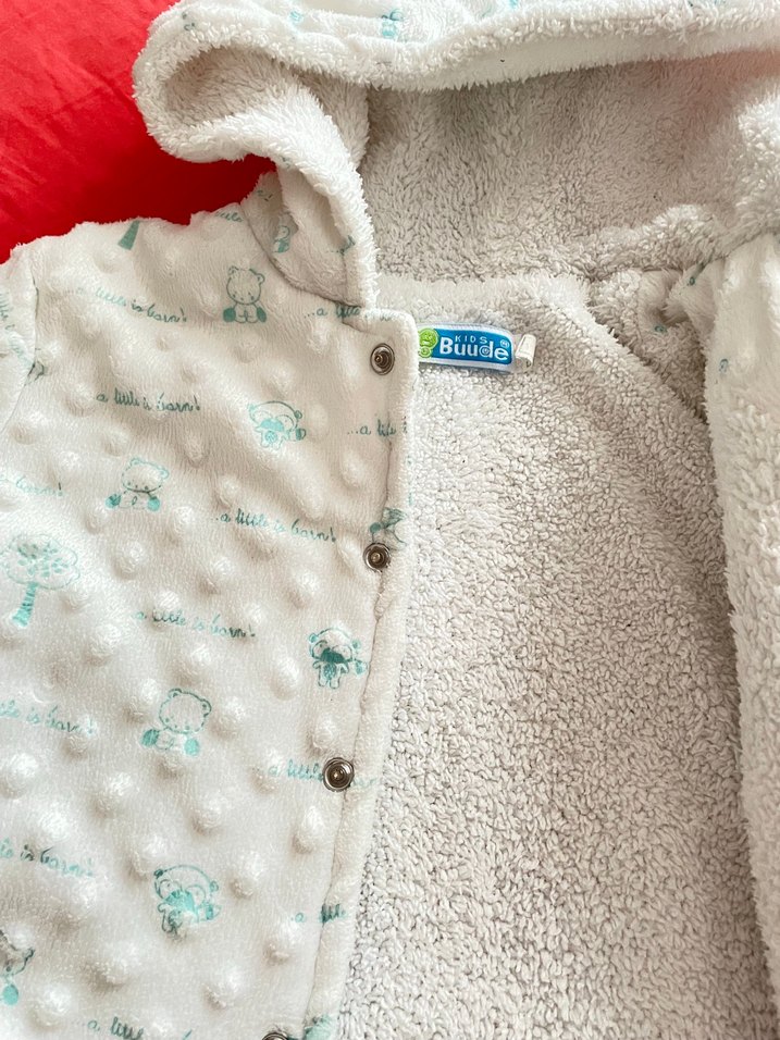 Kapüşonlu Baskılı Bebek Montu - Görsel 4